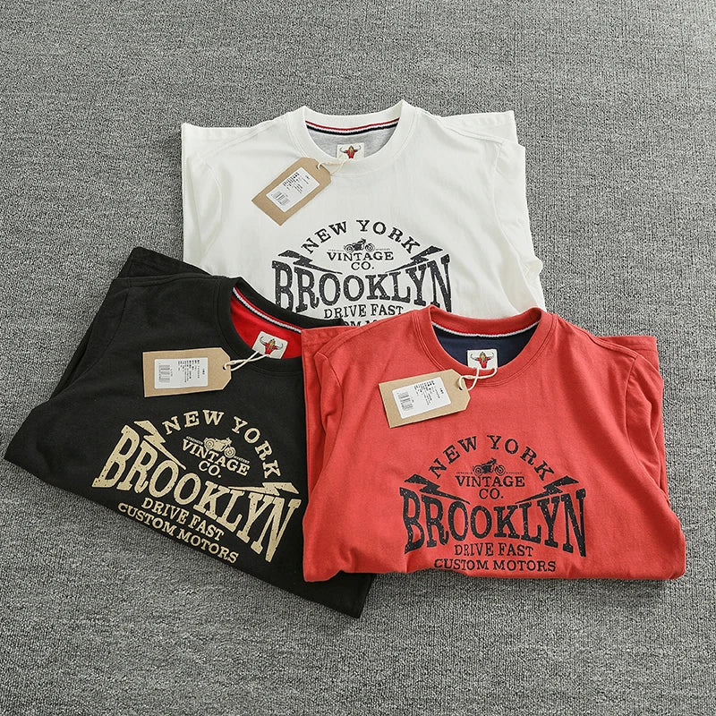 Men's Retro Letter Print Long Sleeve T-Shirt