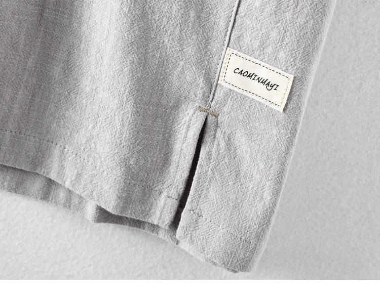 Men's Chinese Style Linen Short Sleeve Shirt