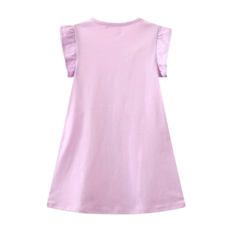 Girls' Animal Embroidery Sleeveless Party Dress