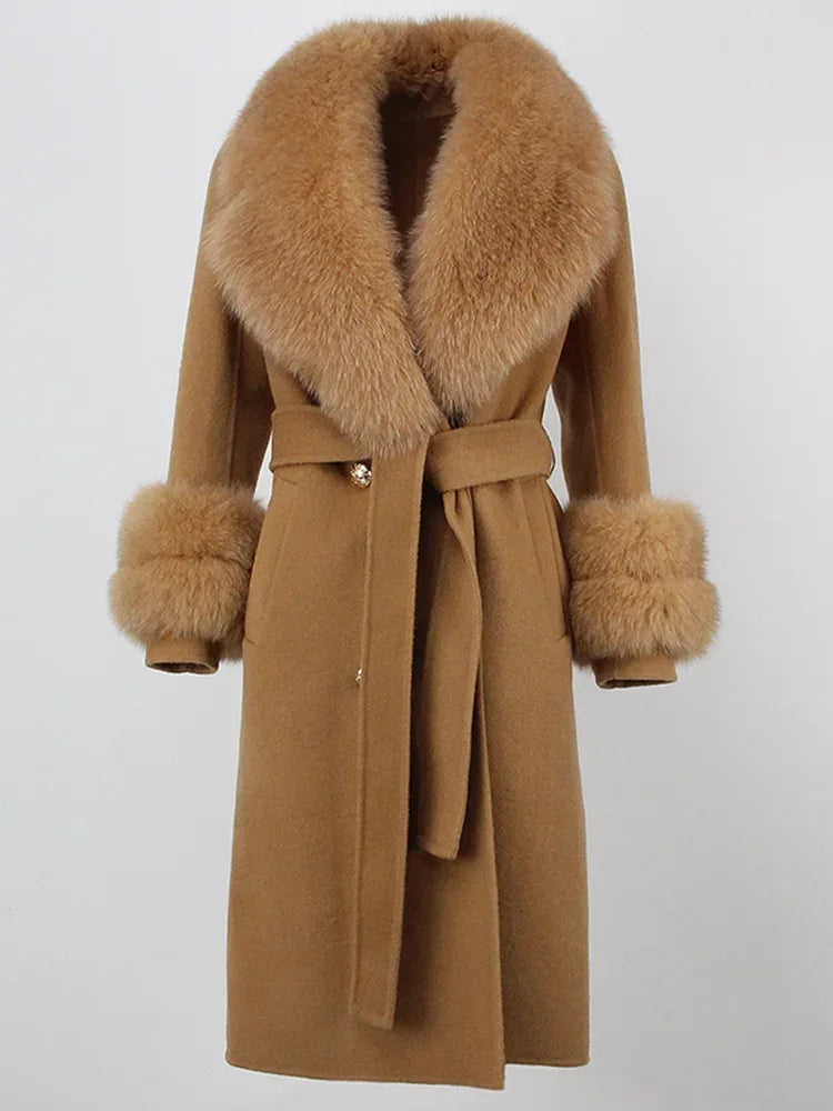 Elegant Long Fur Winter Overcoat