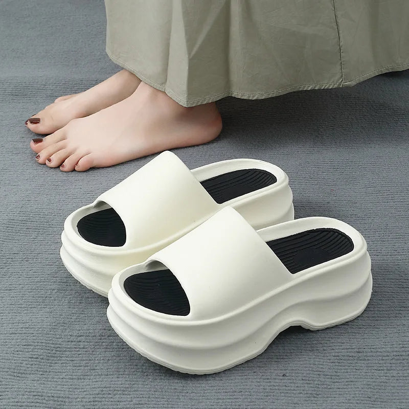Eyriphy Thick Bottom Slippers Women Outdoor Beach Sandals Fashion Bathroom Slides Female Open Toe Slippers Cozy Soft Sole Shoes