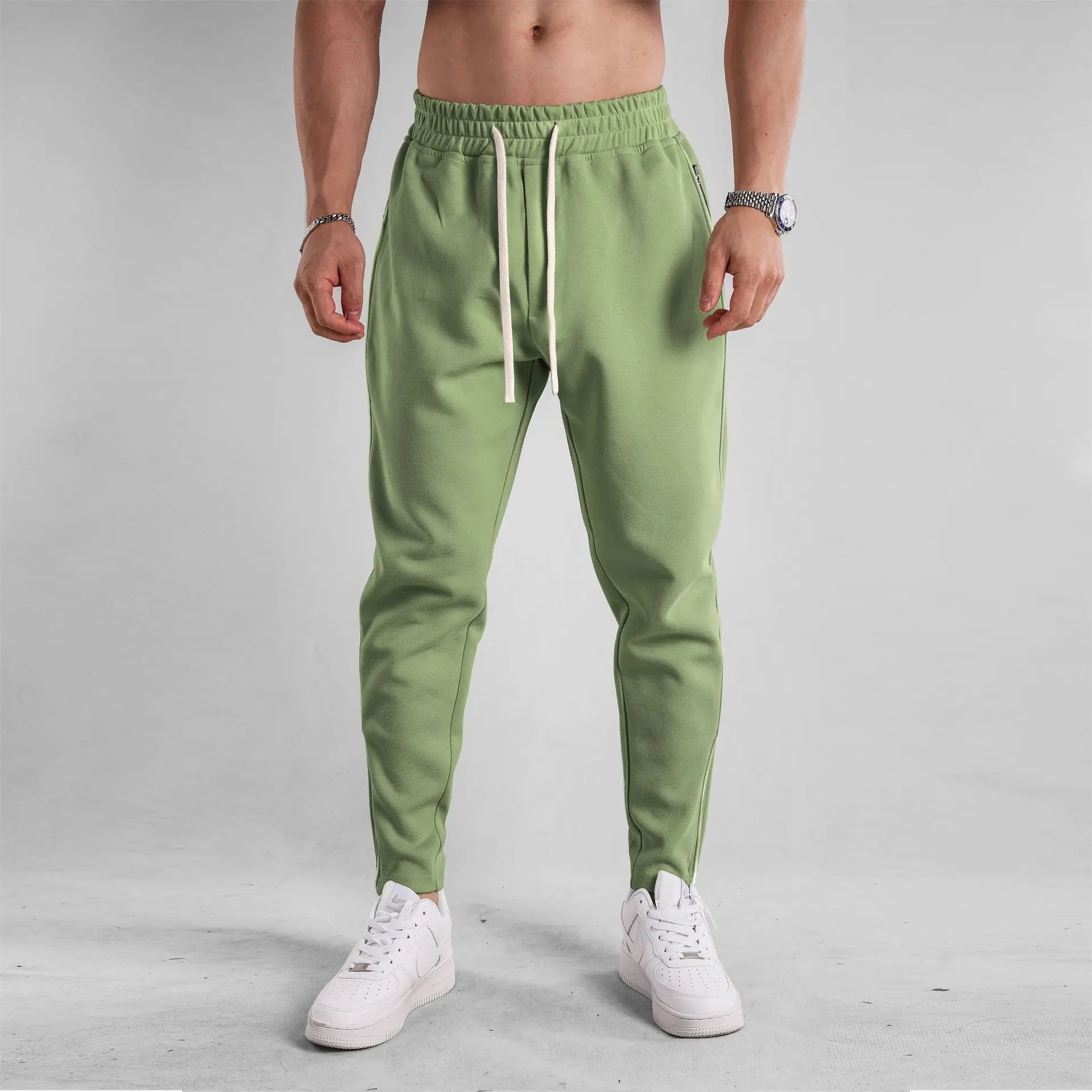 Men's Clothing Sport Casual Zipper Baggy Pants Cotton Long Trousers Outdoor Gym Fitness Workout Jogging Sweatpants Trackpants