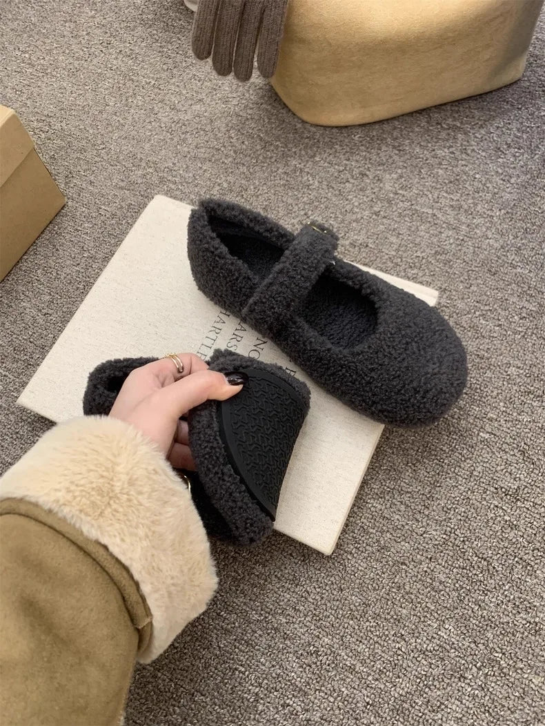 Famous Brand Spring Retro Single Shoes Comfortable Rubber Bottom Ladies Sandals Wider Toe Box Ballerina Slippers Style
