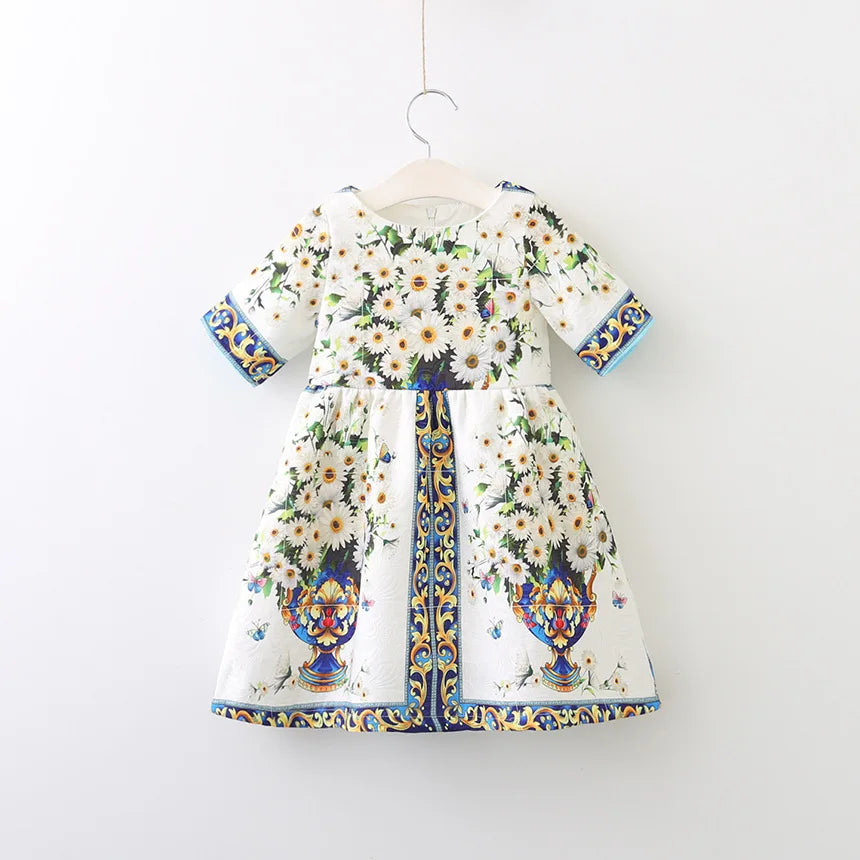 Girls' Printed Princess Party Dress