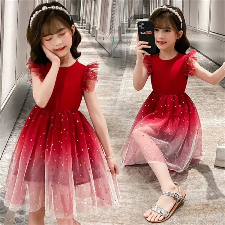 Girls' Sequin Mesh Fancy Dress (9-11Y)