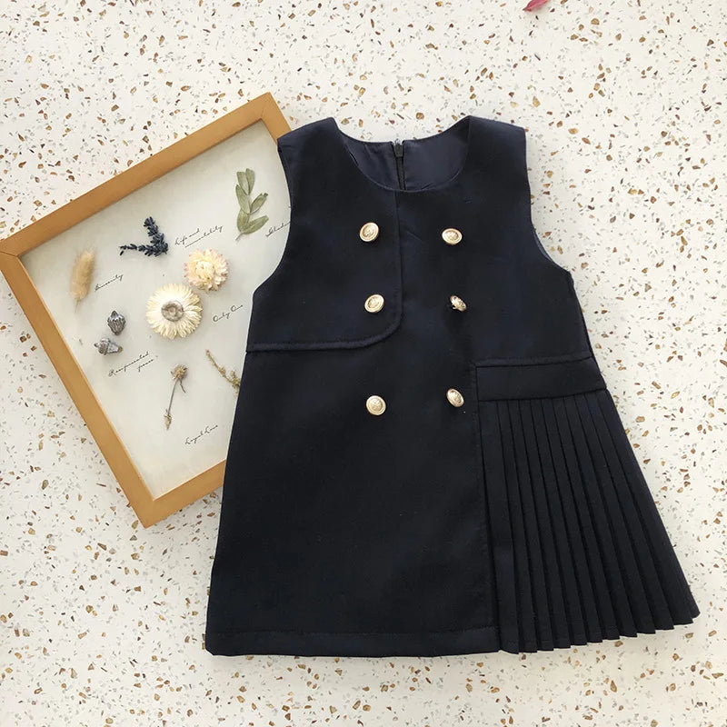 Girls' School Blouse & Sundress Set (2-8Y)