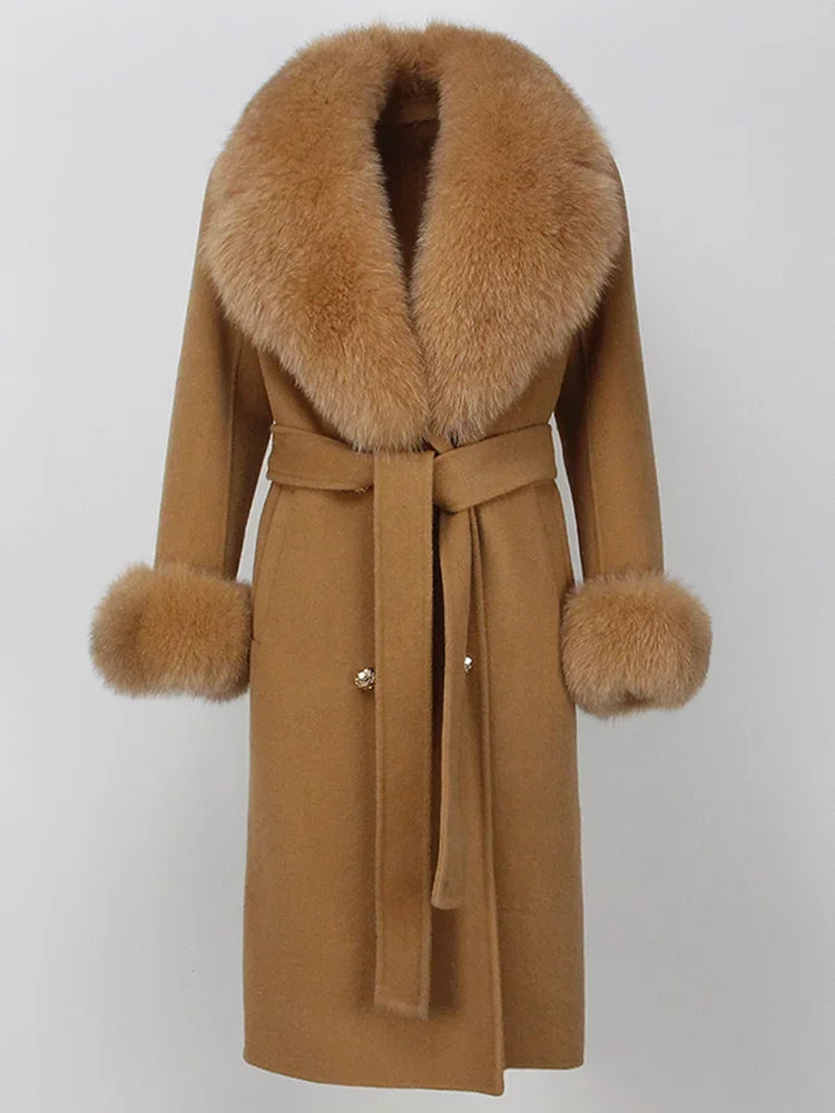 Elegant Long Fur Winter Overcoat