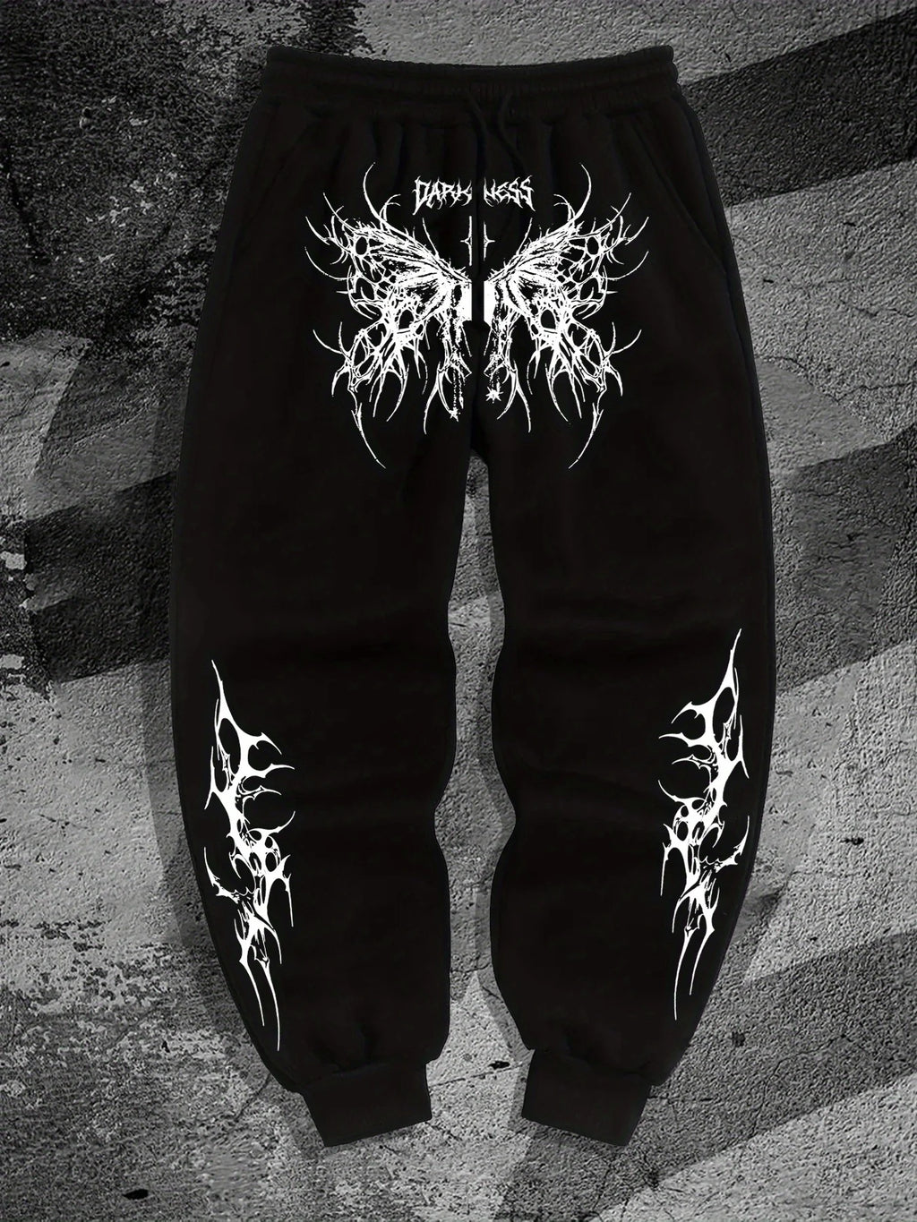 Men's Gothic pattern printed jogger geometric design - elastic waist tie casual sports pants for gym, jogging long pants S-3XL