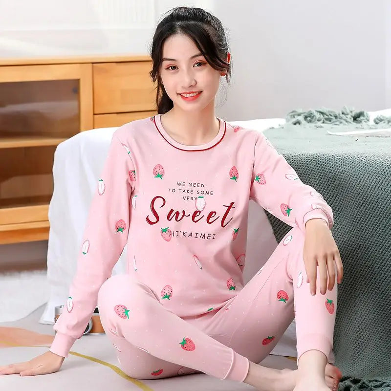 Kids' Cartoon Cotton Pajama Set (10-18Y)