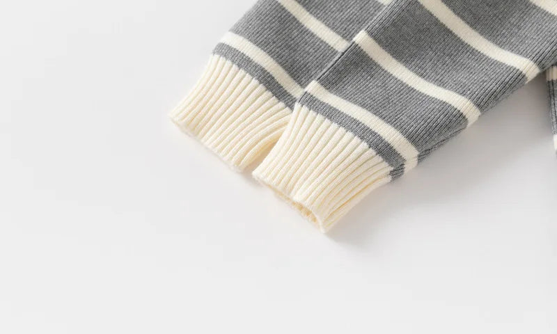 Baby Boys' Striped Bear Embroidery Sweater