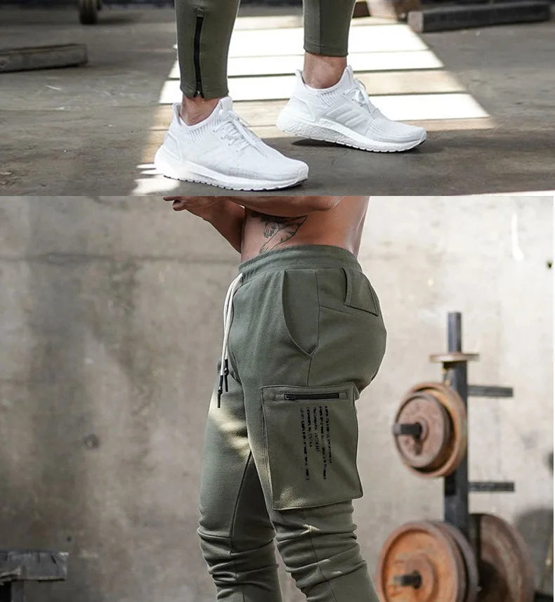 Men's Gym Fitness Multi-Pocket Workout Training Pants Cotton Jogging Sweatpants Camouflage Men  Fashion Training Trousers