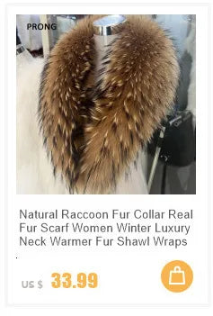 100% Real Fur Collar Luxury Warm Natural Raccoon Fur Scarf Women Genuine Fur Collar Scarves Large Fur Shawl Male Jacket Coat