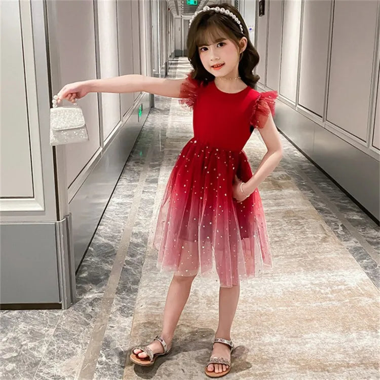 Girls' Sequin Mesh Fancy Dress (9-11Y)
