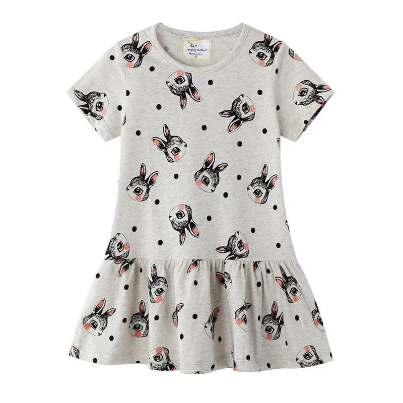 Girls' Animal Embroidery Sleeveless Party Dress