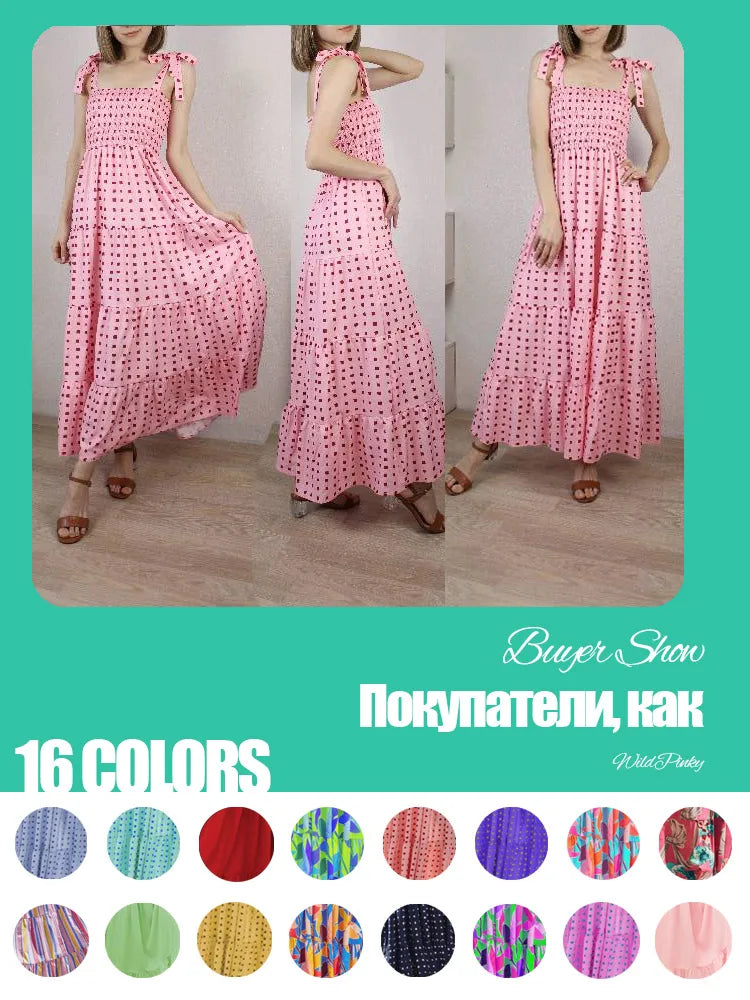New Casual Long Women Print Dress