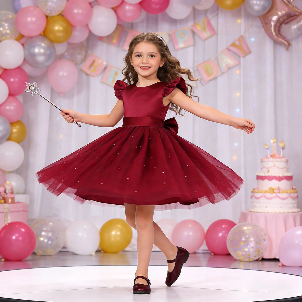 Girls' Christmas Princess Lace Costume Dress