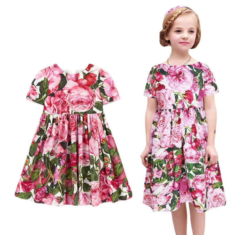Girls' Printed Princess Party Dress