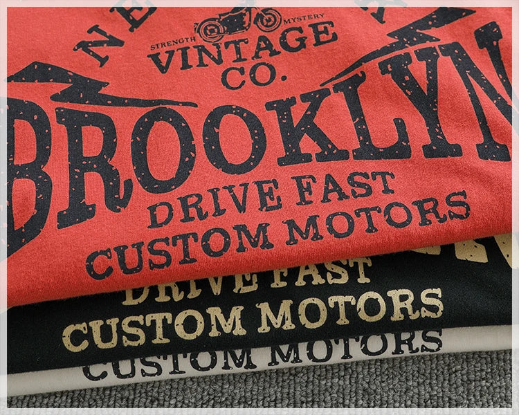Men's Retro Letter Print Long Sleeve T-Shirt