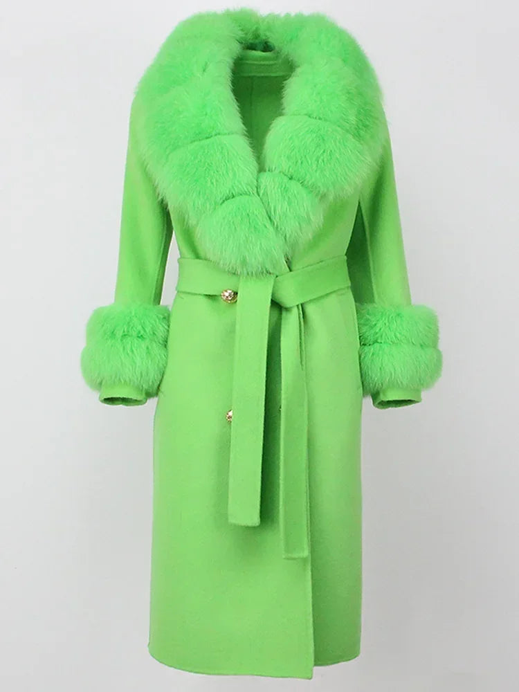 Elegant Long Fur Winter Overcoat