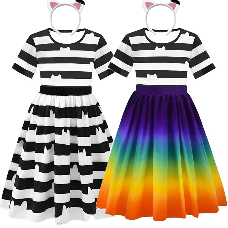 Girls' Gabby Dollhouse Rainbow Dress & Headband