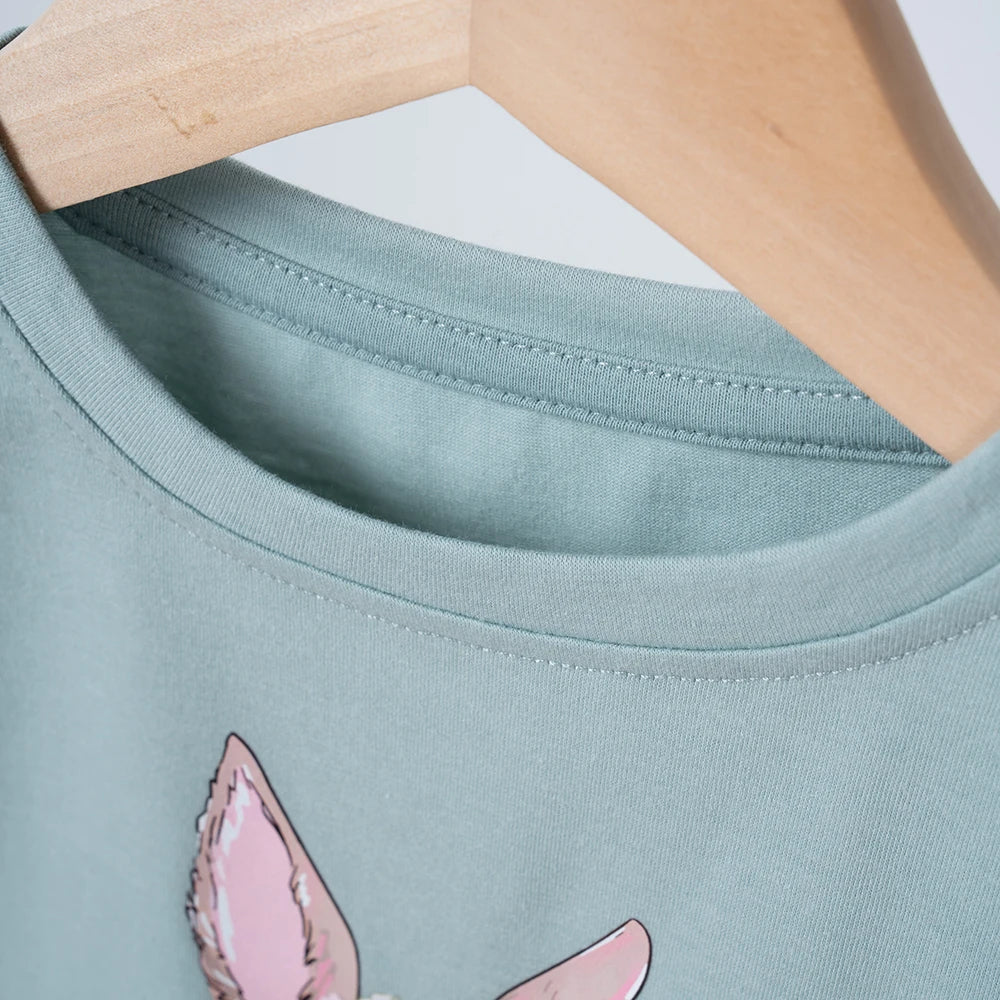 Kids' Rabbit Print Cotton Summer Set
