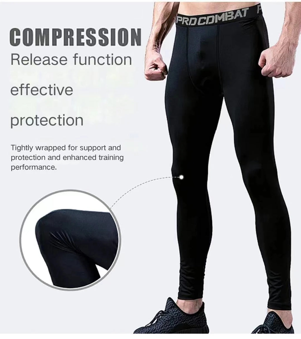 Gym Mens Fitness Running Sport Pants Athletics Tight Leggings Joggings Skinny Yoga Compression Trousers Lycra Sweatpants Dry Fit