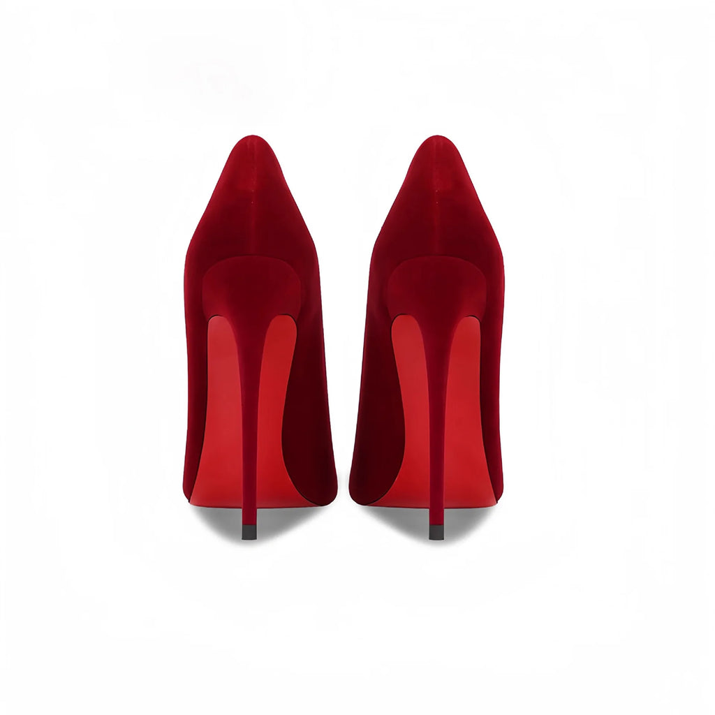 Wine Red High Heels 12cm 10cm 8cm Women Shoes Thin Heels Pointed Head Ladies Pumps Shallow Mouth Stiletto Party Large Size Shoes