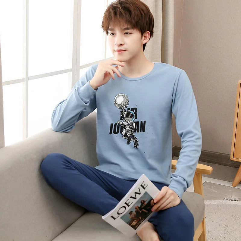 Kids' Cartoon Cotton Pajama Set (10-18Y)