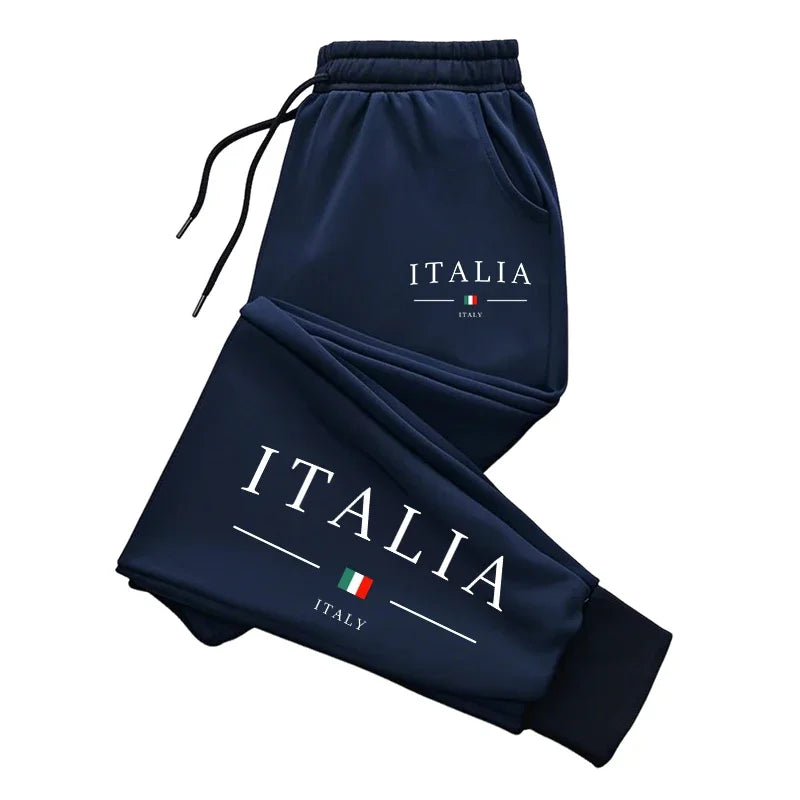 Italy Fashion Sweatpants for Men 2025 Hot Sale All Season Casual Sporty Trousers Male Gym Fitness Drawstring Jogging Pants