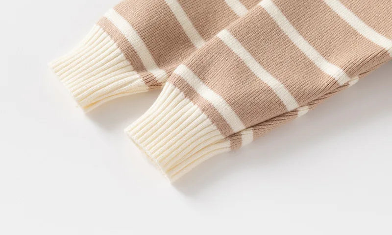 Baby Boys' Striped Bear Embroidery Sweater