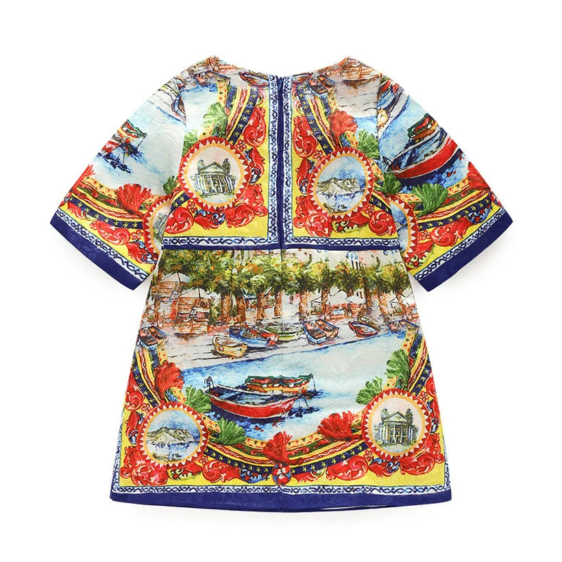 Girls' Printed Princess Party Dress