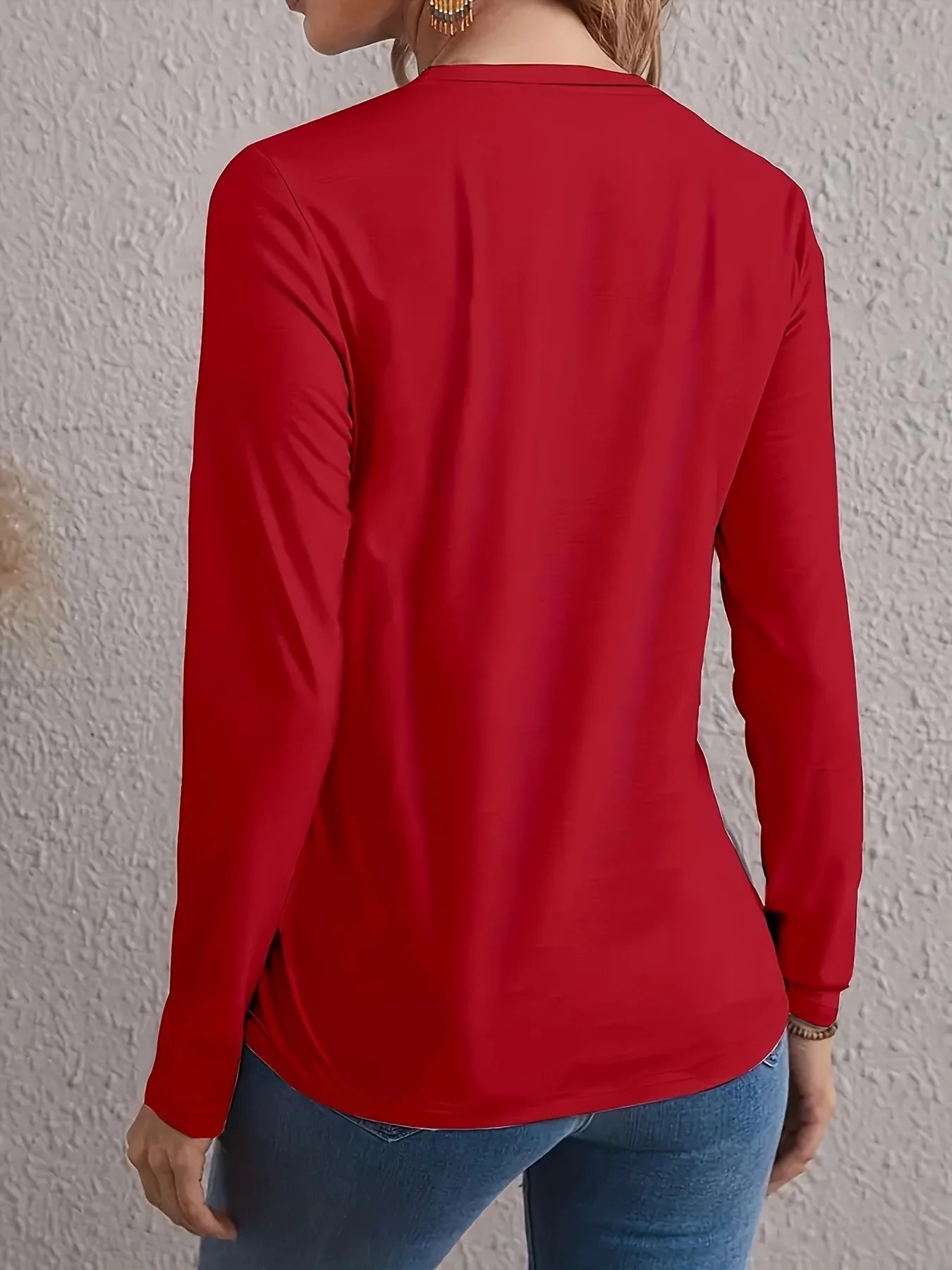Women's Cotton Star Print Long Sleeve Tee