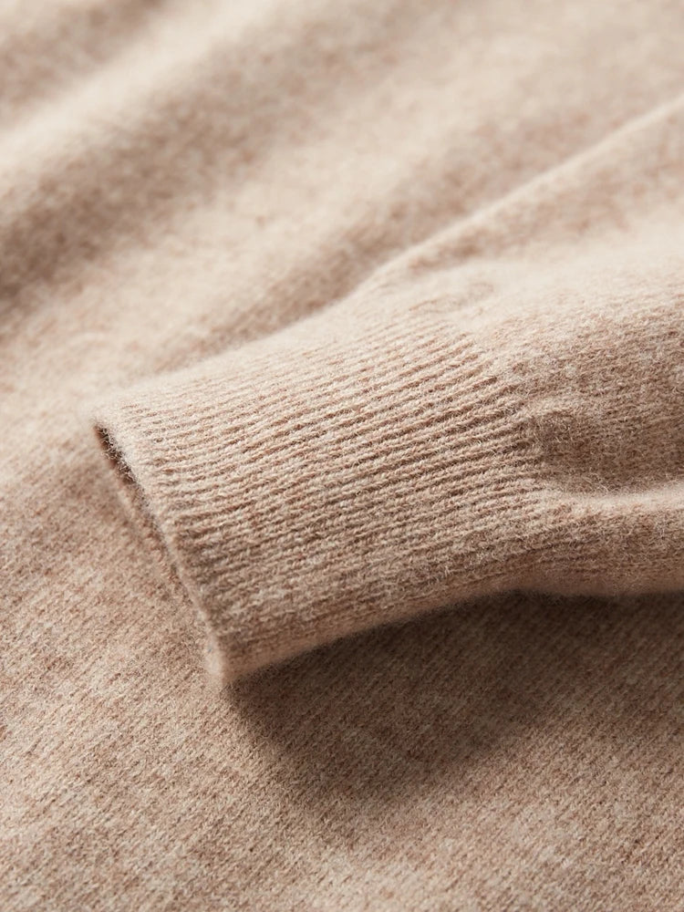 New Men's 100% Merino Wool Mock Neck Pullover Soft Warm Jumpers Quality Cashmere Sweater Casual Smart Knitwear Basic Tops Clothi