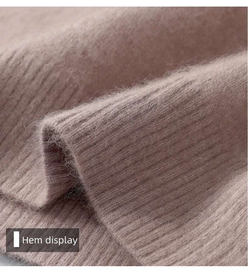Men's Round Neck 100% Mink Cashmere Sweater Men 2024 Autumn and Winter Large Size Loose Knitted Sweater Keep Warm Top Men Jumper