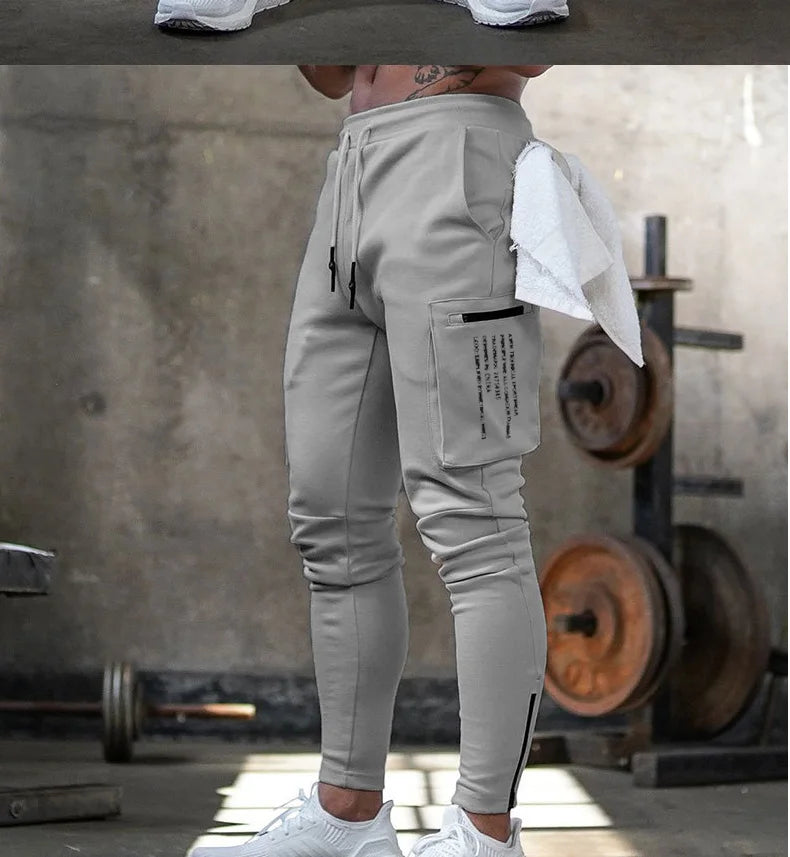 Men's Gym Fitness Multi-Pocket Workout Training Pants Cotton Jogging Sweatpants Camouflage Men  Fashion Training Trousers