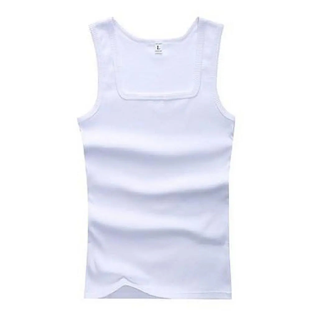 Solid Color Square Neck Tank Top Cotton Black White Gray Men Women Vest Fitness Sleeveless T-shirt Bodybuilding Gym T-shirtsHot