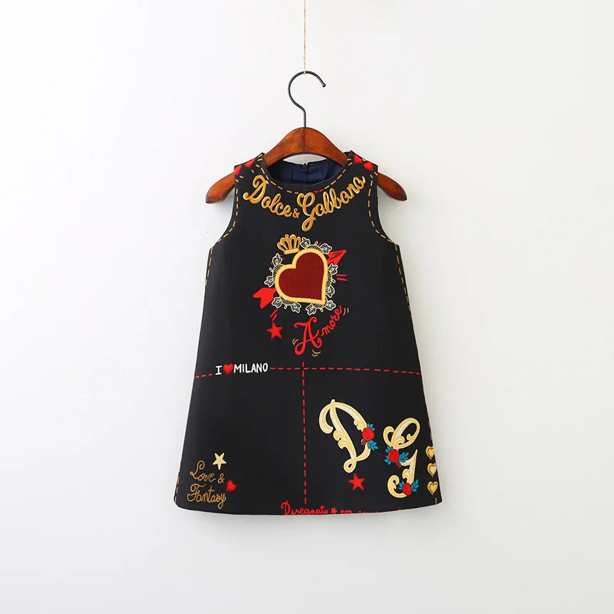 Girls' Printed Princess Party Dress