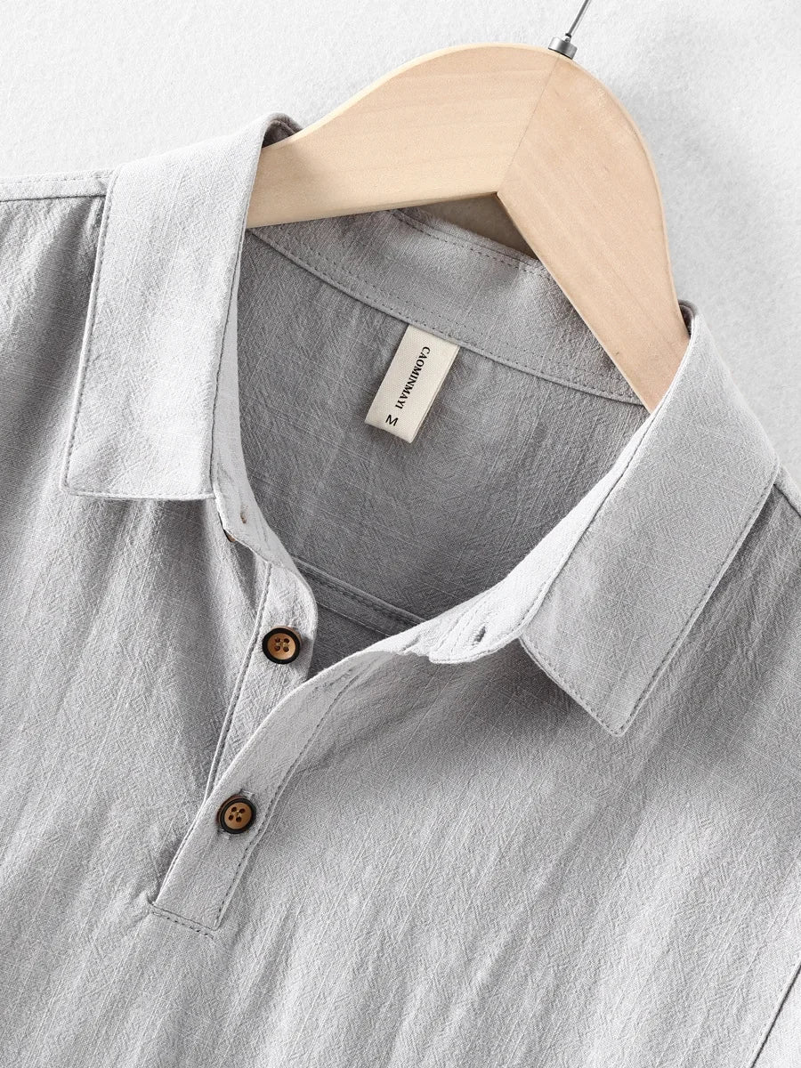 Men's Chinese Style Linen Short Sleeve Shirt