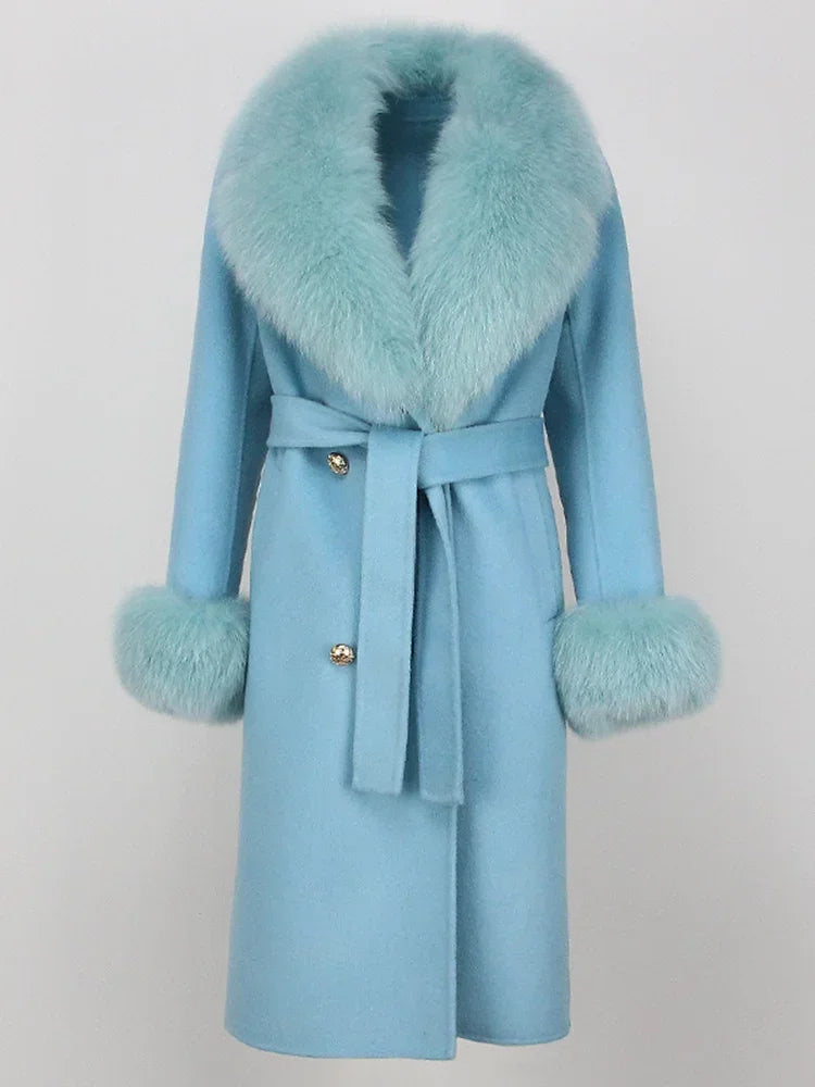 Elegant Long Fur Winter Overcoat
