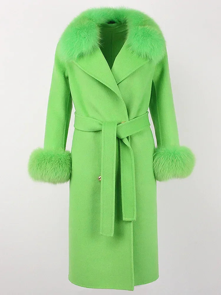 Elegant Long Fur Winter Overcoat