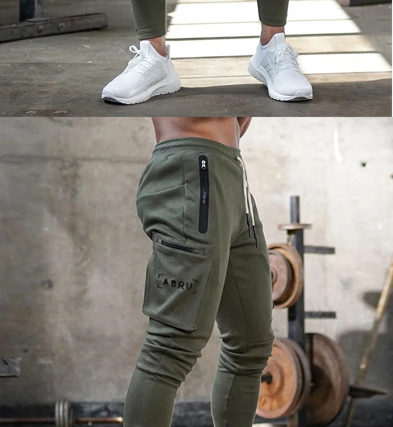 Men's Gym Fitness Multi-Pocket Workout Training Pants Cotton Jogging Sweatpants Camouflage Men  Fashion Training Trousers