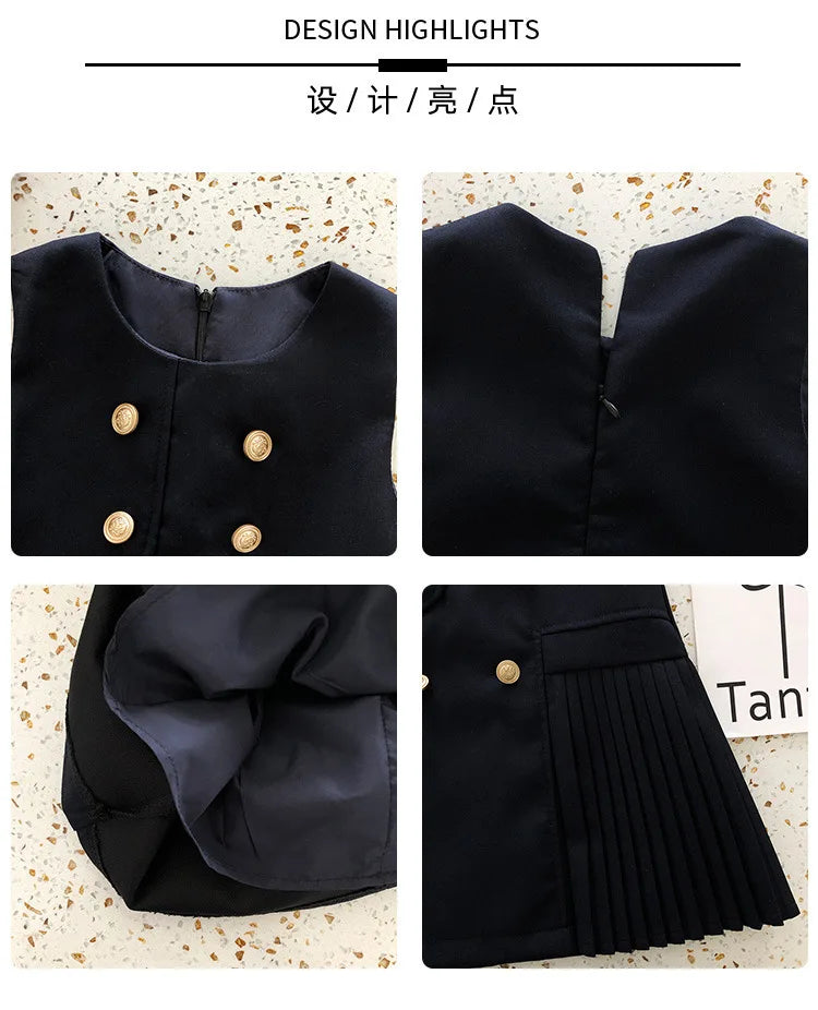 Girls' School Blouse & Sundress Set (2-8Y)