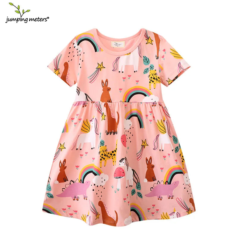 Girls' Animal Embroidery Sleeveless Party Dress