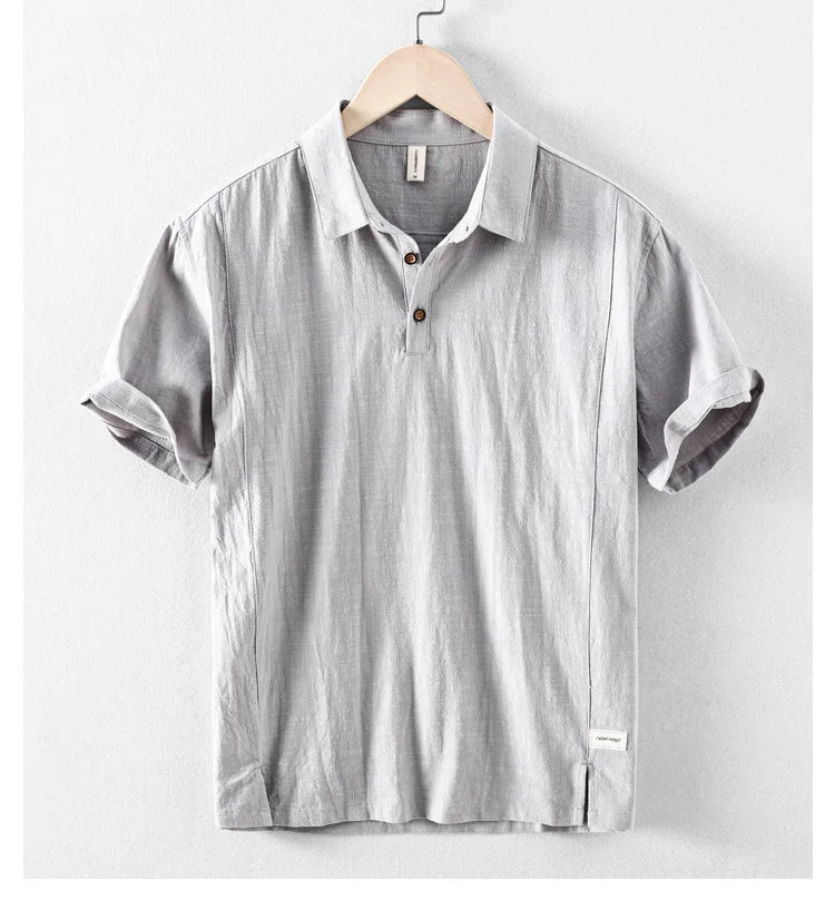 Men's Chinese Style Linen Short Sleeve Shirt