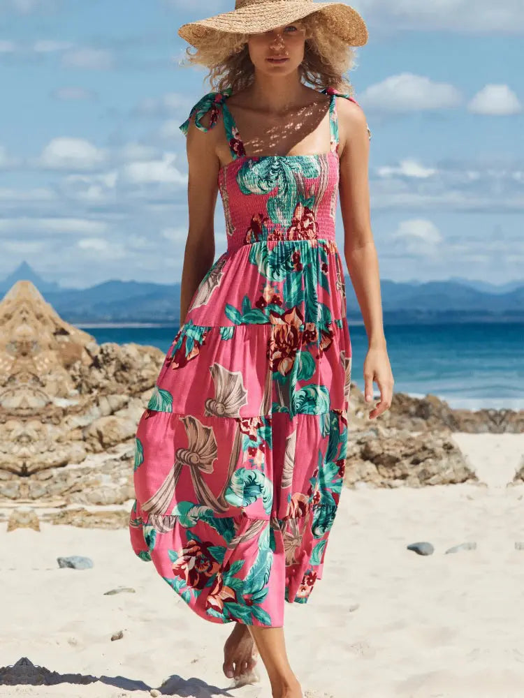 New Casual Long Women Print Dress