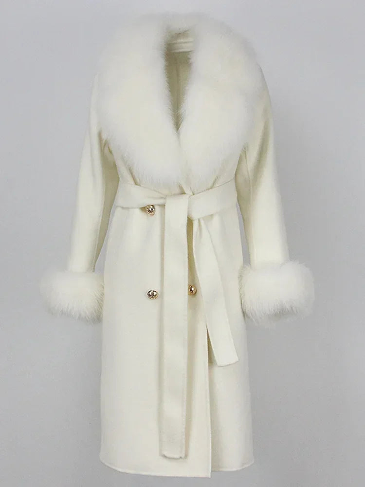 Elegant Long Fur Winter Overcoat