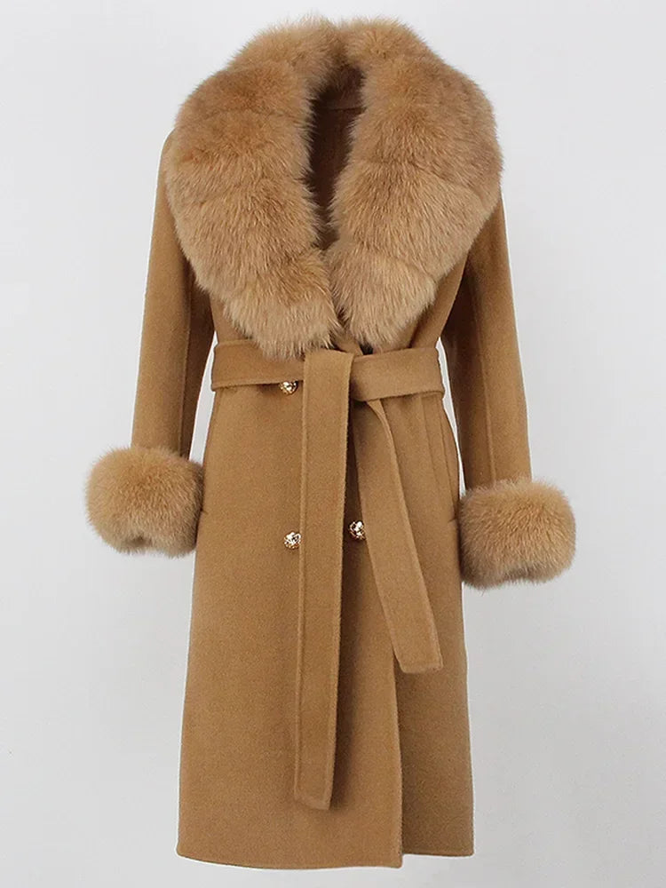 Elegant Long Fur Winter Overcoat