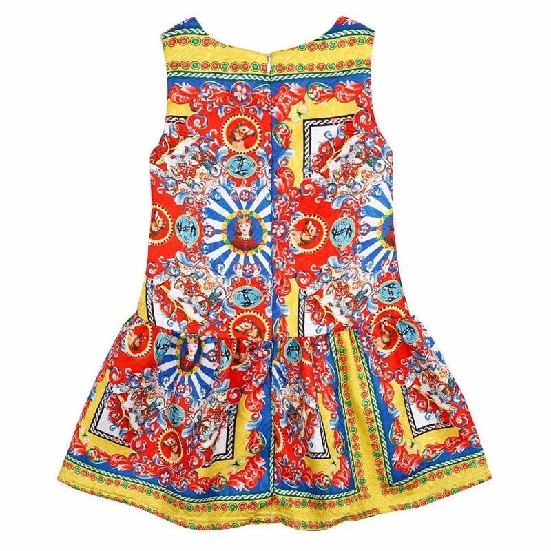 Girls' Printed Princess Party Dress