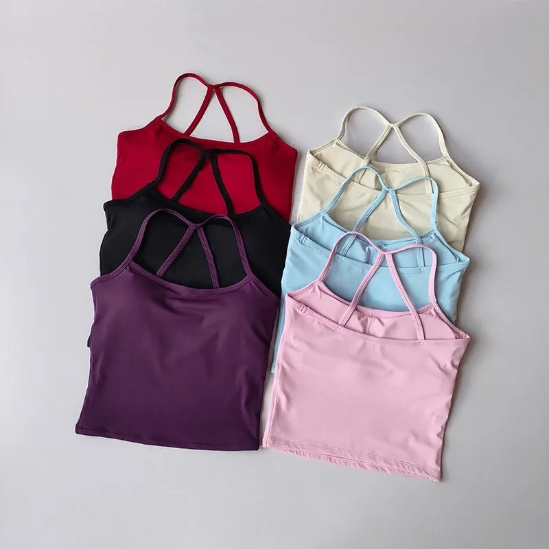 Women's Cross-Back Push-Up Sports Bra
