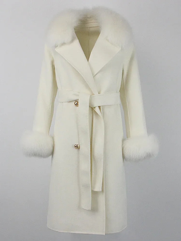 Elegant Long Fur Winter Overcoat